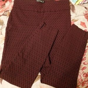 New York & Company Red and Black Cropped Pants